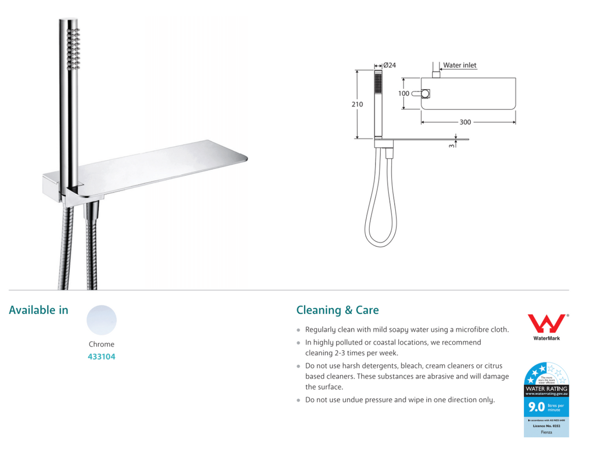 Fienza Empire Hand Shower with Shelf - Chrome