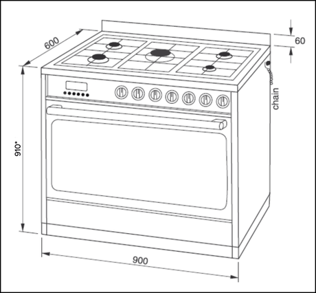 Technika 90Cm Teg95Tbk Dual Fuel Black Finish Upright Cooker Stoves