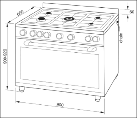 Technika Italian Made Mega 150L Oven T150Eg95U 90Cm Dual Fuel Freestanding Stove Stoves