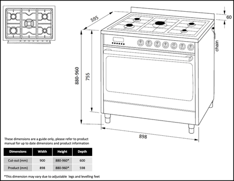 Technika Italian Made Tu958Tdm 90Cm Dual Fuel Freestanding Stove Stoves
