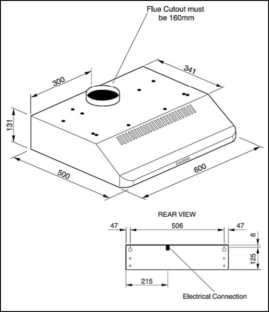 Technika Ph16600Ss-2 60Cm Stainless Steel Fixed Rangehood Rangehoods