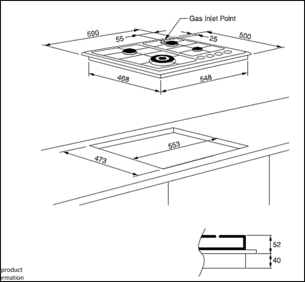 Technika Tb64Gwss-4 4 Burner Cooktop Gas