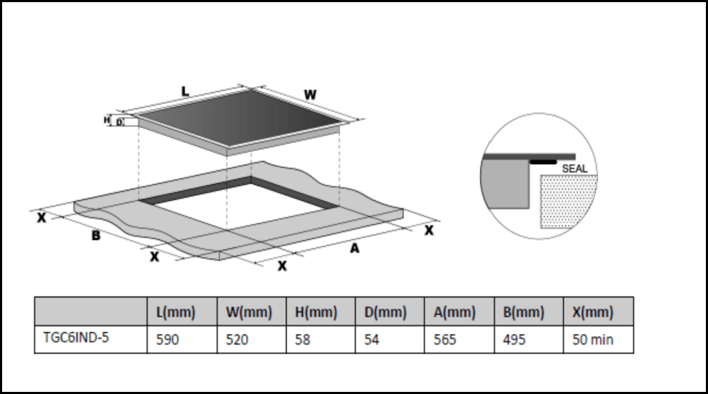 Technika Tgc6Ind-5 60Cm Induction Cooktop