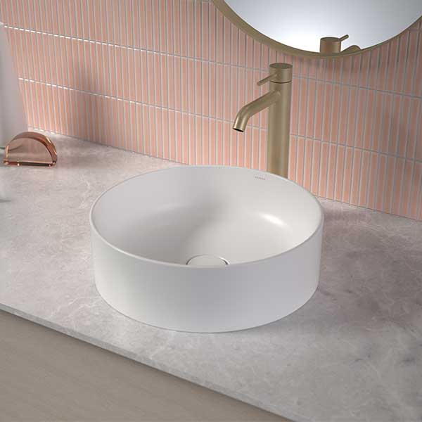 Caroma Liano II 400mm Round Above Counter Basin – White 852500W