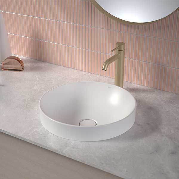 Caroma Liano II 400mm Round Inset Basin - White 852400W