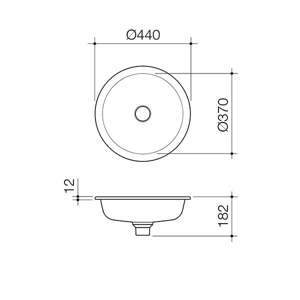 Caroma Liano II 440mm Round Under/Over Counter Basin – White 852600W
