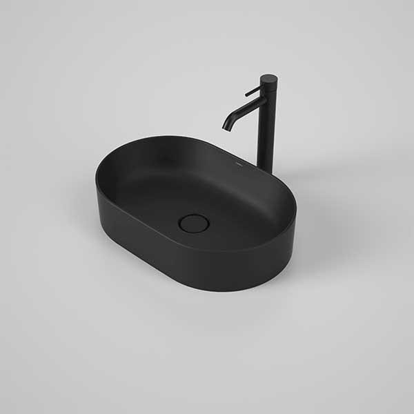 Caroma Liano II 530mm Pill Above Counter Basin Matte Black 852800MB
