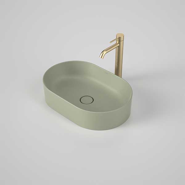 Caroma Liano II 530mm Pill Above Counter Basin Matte Green 852800MG