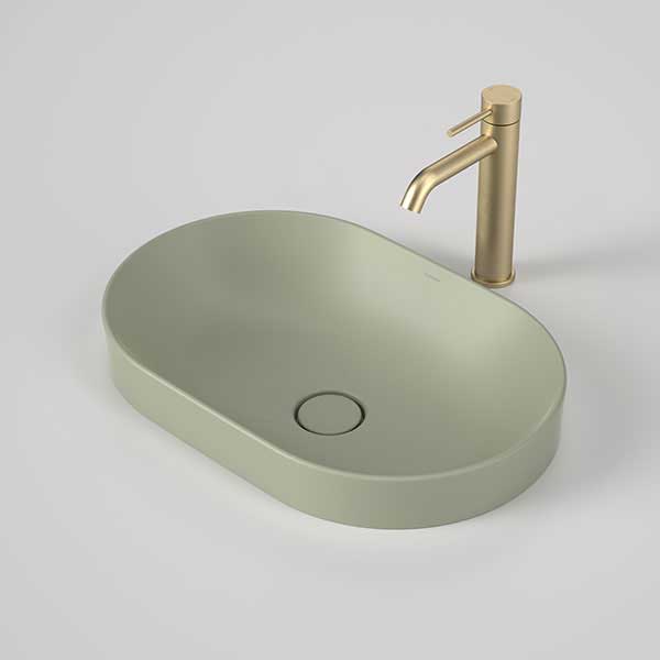 Caroma Liano II 530mm Pill Inset Basin – Matte Green 852700MG