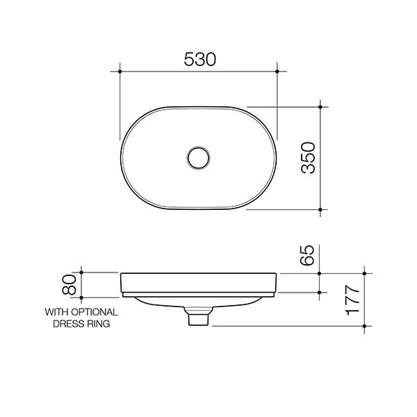 Caroma Liano II 530mm Pill Inset Basin – Matte Pink 852700MP