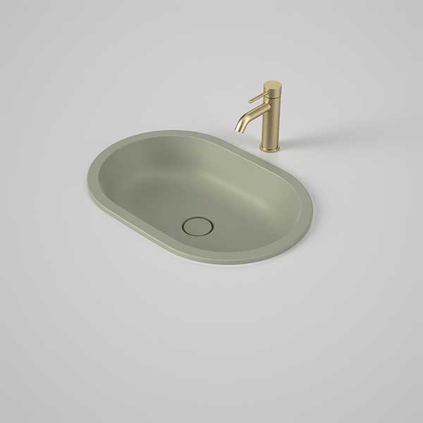 Caroma Liano II 580mm Pill Under/Over Counter Basin – Matte Green 852900MG