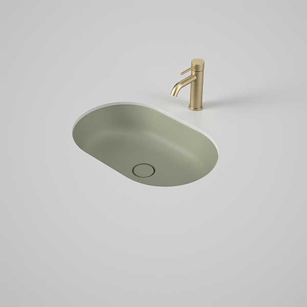 Caroma Liano II 580mm Pill Under/Over Counter Basin – Matte Green 852900MG