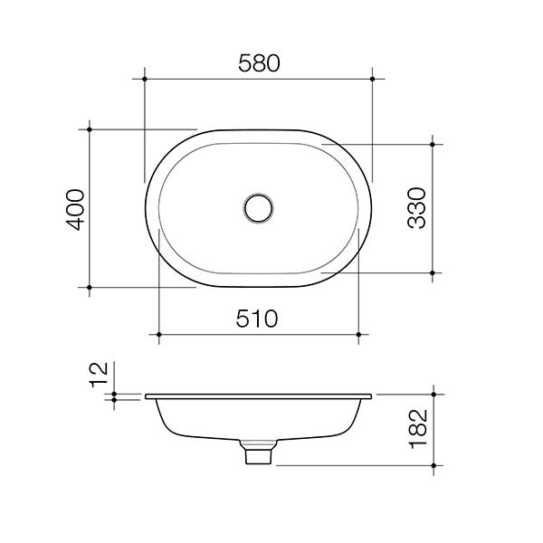 Caroma Liano II 580mm Pill Under/Over Counter Basin – Matte White 852900MW