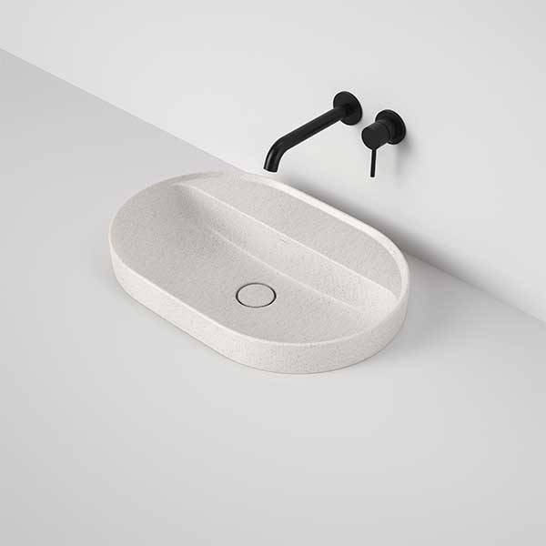 Caroma Liano II 600mm Pill Inset Basin with Tap Landing (0 Tap Hole) – Matte Speckled 853100MS