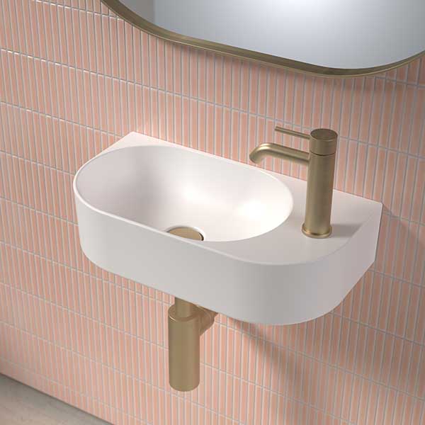 Caroma Liano II Hand Wall Basin Matte White 853010MW