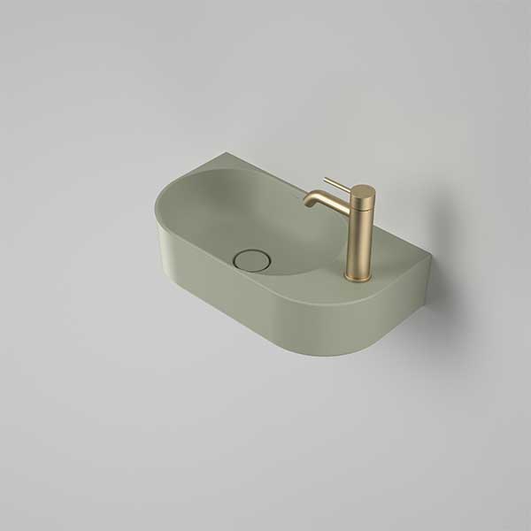 Caroma Liano II Hand Wall Basin Matte Green 853010MG