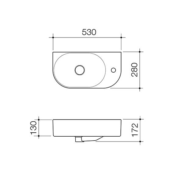Caroma Liano II Hand Wall Basin Matte Pink 853010MP