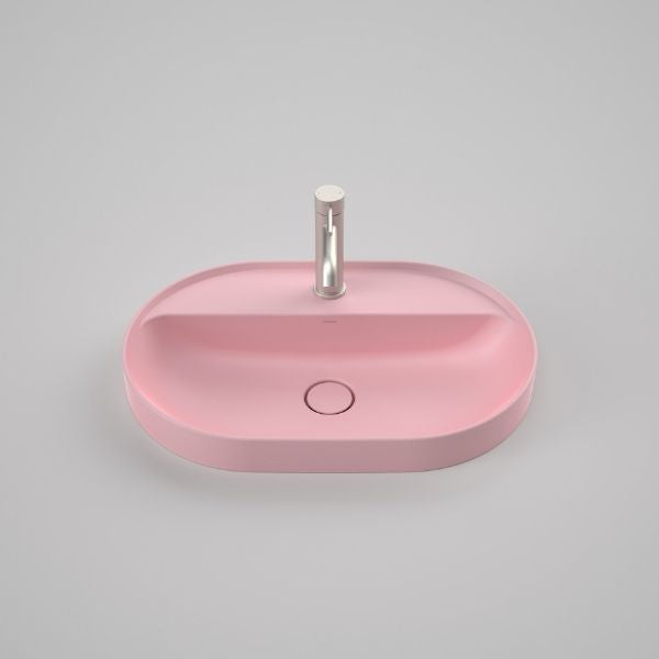 Caroma Liano II 600mm Pill Inset Basin with Tap Landing (1 Tap Hole) – Matte Pink 853110MP
