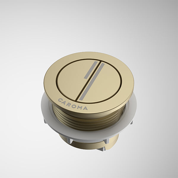 Caroma Luna Round Cistern Flush Button Brushed Brass 415028BB