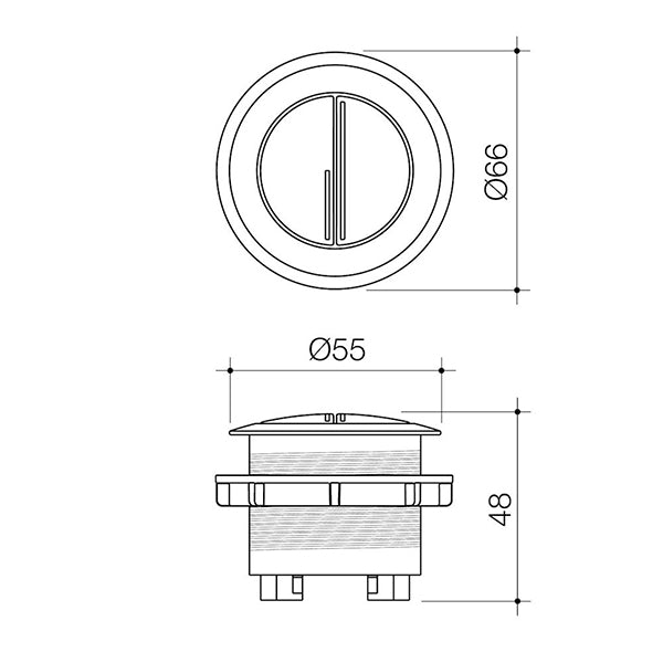 Caroma Urbane II Cistern Flush Button Gunmetal 687071GM - Special Order