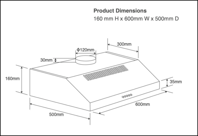 Venini V-R60Fs 60Cm Fixed Rangehood Rangehoods