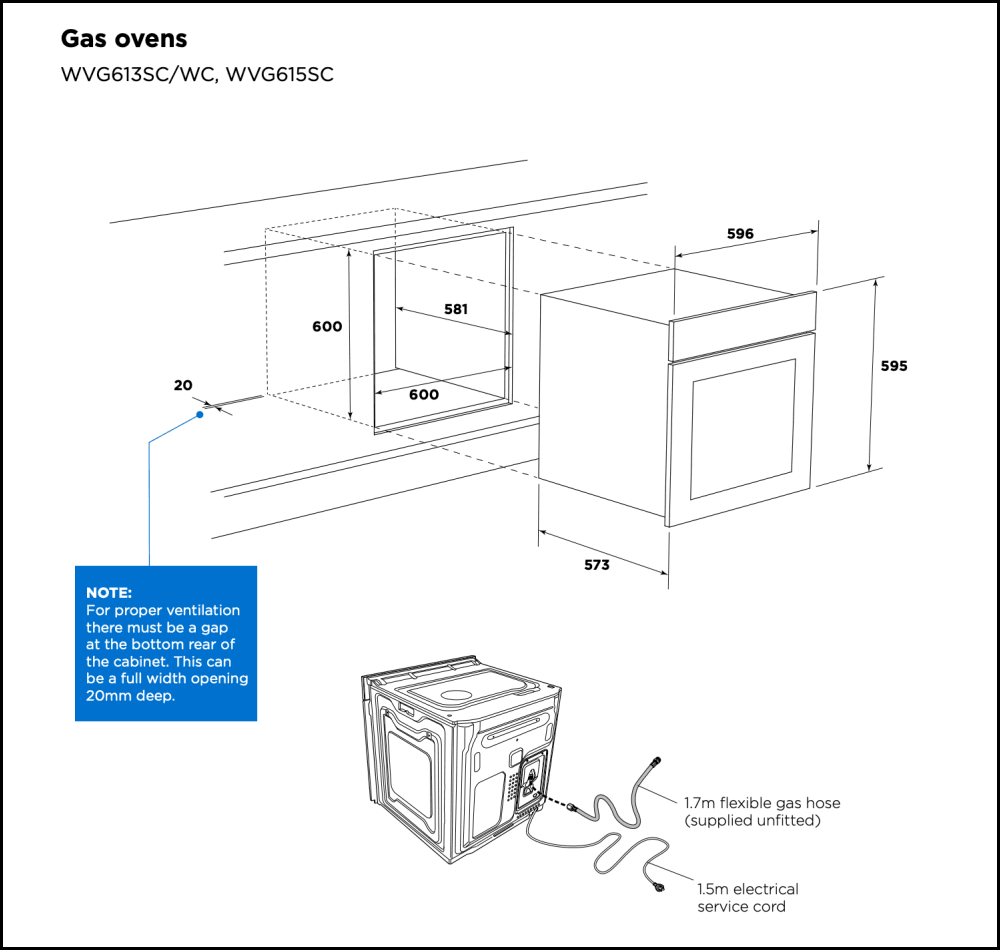Westinghouse Wvg613Scng 60Cm Stainless Steel Gas Oven