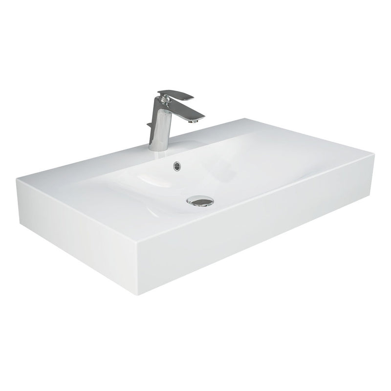 Fienza 08101AWHA RAK Des 81 Wall Basin, One Tap Hole, Alpine White