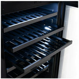 Artusi AWCD160BV Dual Zone Wine Cooler, 154 Bottle, Reversible Double Doors, Matte Black