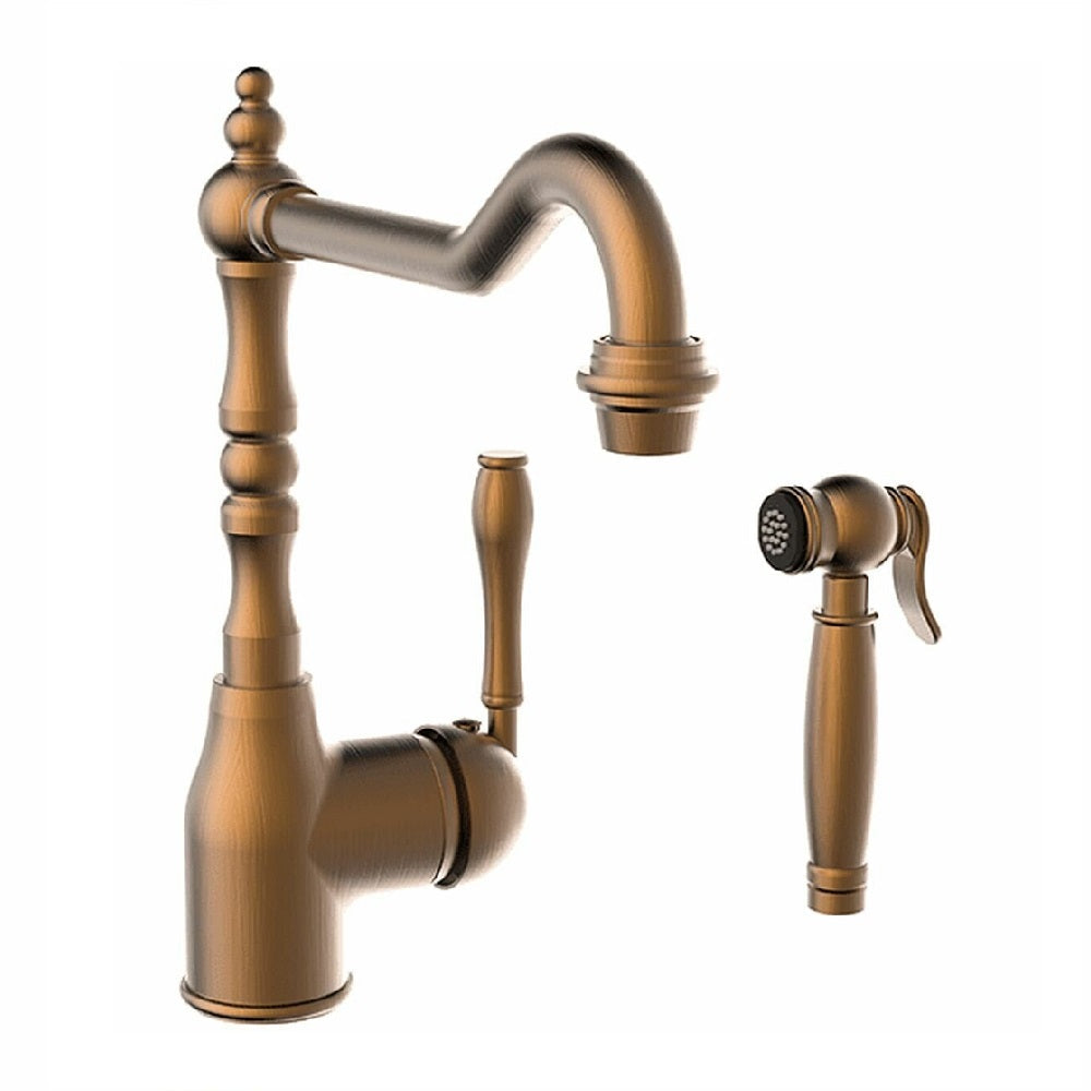 Abey Provincial Kitchen Mixer with Side Spray, Bronze, 400073BR