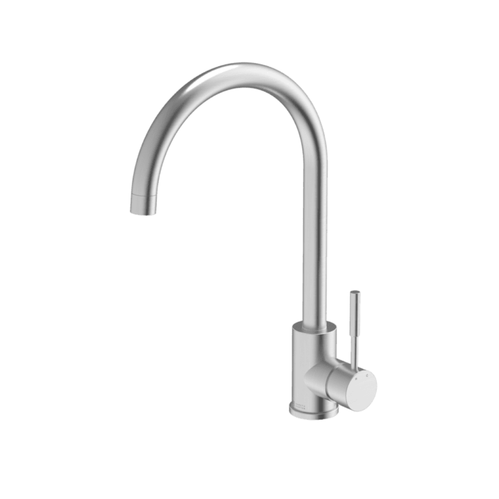 Abey Gareth Ashton Gooseneck Mixer, Brushed Steel, KTA029-BR