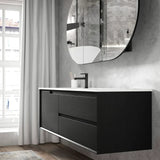 Otti Byron Wall Hung Vanity, Black Oak