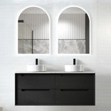 Otti Byron Wall Hung Vanity, Black Oak