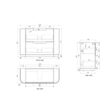 Aulic 1200mm Curva Floorstanding Vanity with Solid Surface Top Alpine Top CA57-1200-ST86FT Vanity Units