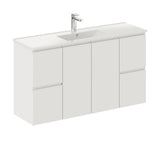 Fienza 120Df 1200Mm Siska Slim Wall Hung Vanity Unit Satin White - Special Order Units