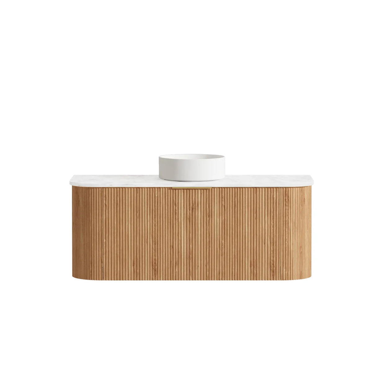 Otti Bondi Wall Hung Vanity, Fluted Woodland Oak