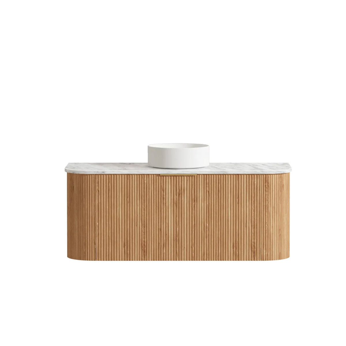 Otti Bondi Wall Hung Vanity, Fluted Woodland Oak
