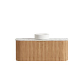 Otti Bondi Wall Hung Vanity, Fluted Woodland Oak