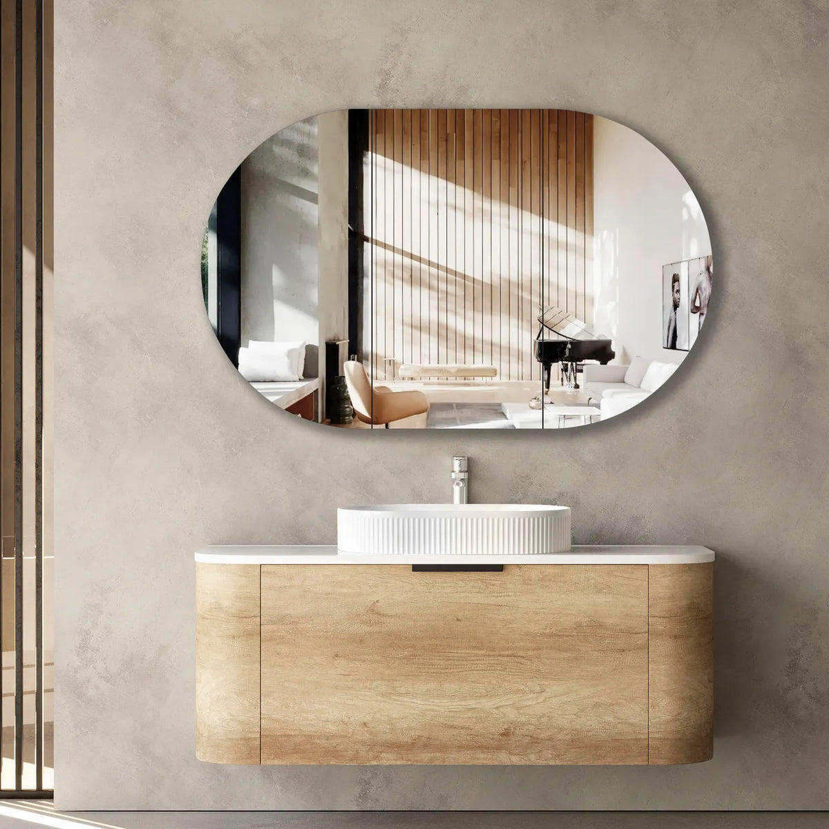 Otti Bondi Wall Hung Vanity, Natural Oak