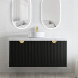 Otti Marlo Wall Hung Vanity, Satin Black