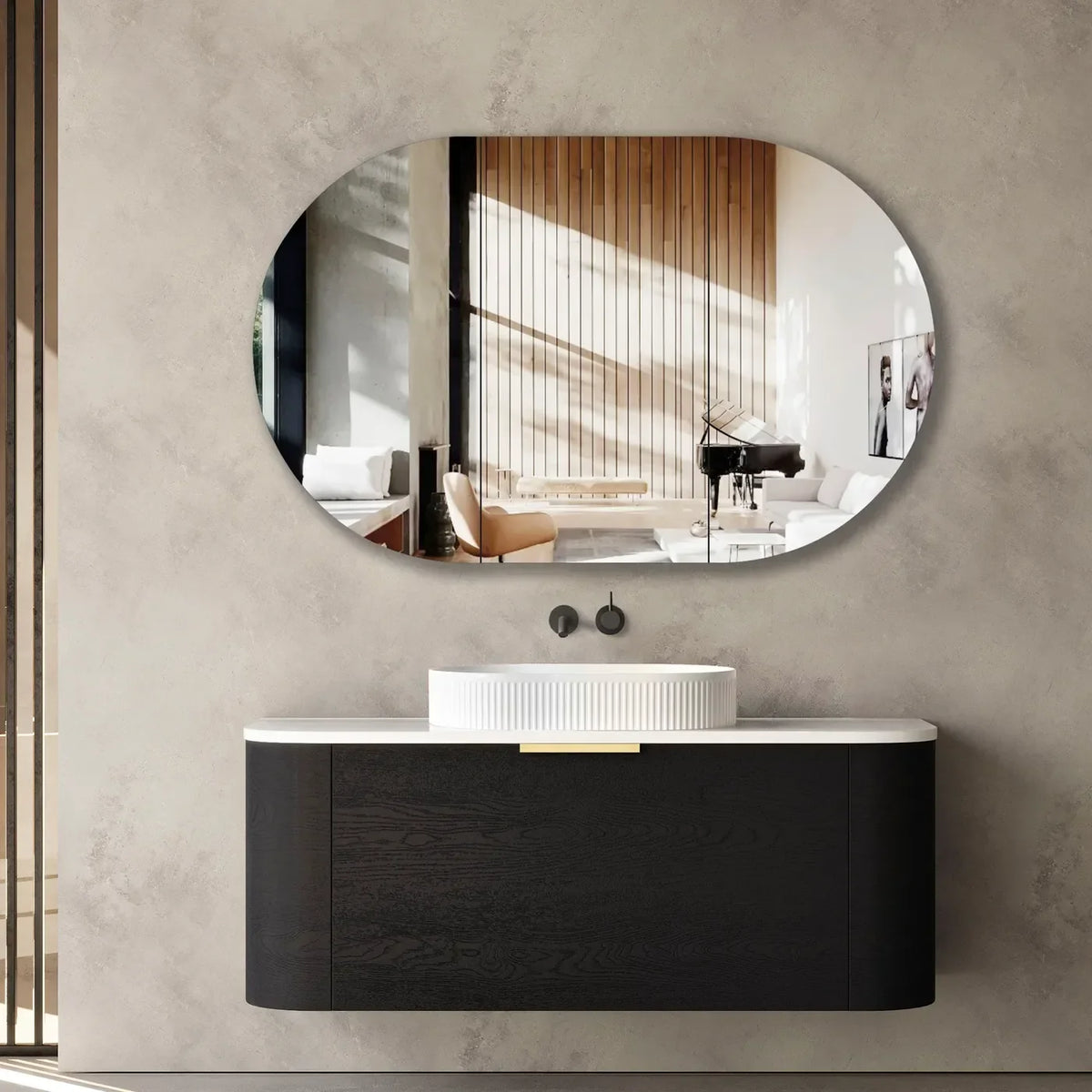 Otti Bondi Wall Hung Vanity, Black Oak