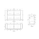 Aulic 1500mm Varcelli Floorstanding Vanity with Solid Surface Top Pure Top CA58-1500-ST56FT Vanity Units