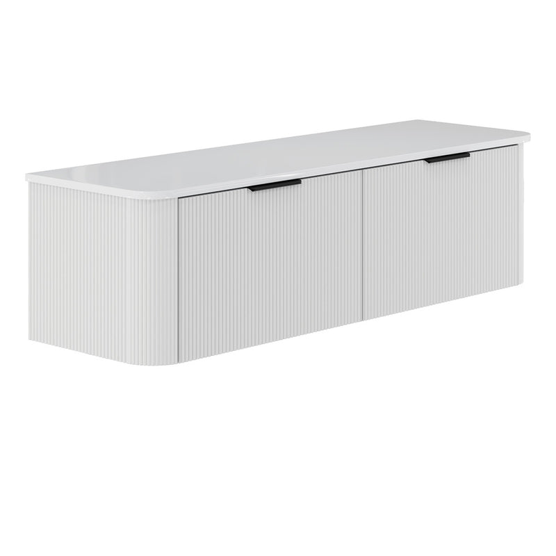 Fienza 150UW-C Minka Curved Satin White 1500 Wall Hung Cabinet