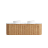 Otti Bondi Wall Hung Vanity, Fluted Woodland Oak