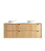 Otti Byron Wall Hung Vanity, Fluted Woodland Oak