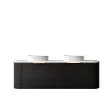 Otti Bondi Wall Hung Vanity, Black Oak