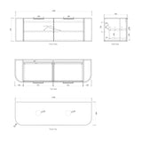 Otti Bondi Wall Hung Vanity, Fluted Woodland Oak