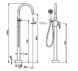 Greens Gisele Freestanding Bath Filler, Gunmetal, 1844890