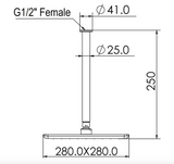 Greens Skyla Ceiling Shower, PVD Gunmetal, 186002GM