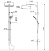 Greens Skyla Airflo Twin Rail Shower, PVD Brushed Copper, 18690BC