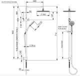 Greens Rocco Twin Rail Shower, PVD Brushed Nickel, 18790BN